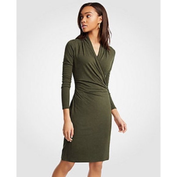 Banana Republic Dresses & Skirts - Banana Republic NWT Green Faux Wrap Sweater Dress